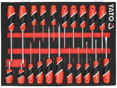 EVA atsuktuvų įdėklas YATO | SL, PH, TORX Security | 21 vnt. (YT-55494) EVA atsuktuvų įdėklas YATO | SL, PH, TORX Security | 21 vnt. (YT-55494)