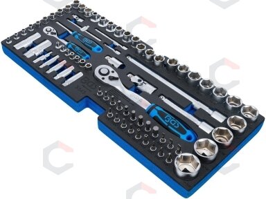 Įrankių dėklas iš 3312 pozicijos: galvučių rinkinys | 12,5 mm (1/2") + 6,3 mm (1/4") | 78 vnt. (3345)