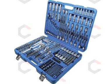 Galvučių ir įrankių rinkinys | 1/4", 3/8", 1/2" | 214 vnt. (2259) Galvučių ir įrankių rinkinys | 1/4", 3/8", 1/2" | 214 vnt. (2259)
