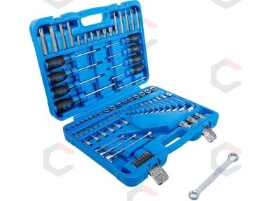 Įrankių rinkinys | 6.3 mm (1/4 ") + 12.5 mm (1/2") | E-Type / T-Star (Torx) | 84 vnt. (7849) Įrankių rinkinys | 6.3 mm (1/4 ") + 12.5 mm (1/2") | E-Type / T-Star (Torx) | 84 vnt. (7849)