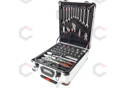 Įrankių rinkinys aliuminiame lagamine | su ratukais | 187 vnt. (SK58280) Įrankių rinkinys aliuminiame lagamine | su ratukais | 187 vnt. (SK58280)