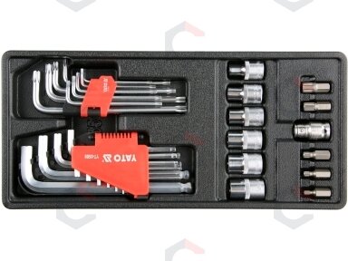 Įrankių rinkinys į vežimėlius - Hex ir Torx raktai, galvutės ir antgaliai 31vnt. (YT-55451) Įrankių rinkinys į vežimėlius - Hex ir Torx raktai, galvutės ir antgaliai 31vnt. (YT-55451)