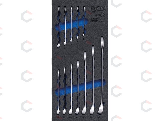 Kombinuotų raktų rinkinys įdėkle BGS | 6–22 mm | 12 vnt. (4082) Kombinuotų raktų rinkinys įdėkle BGS | 6–22 mm | 12 vnt. (4082)