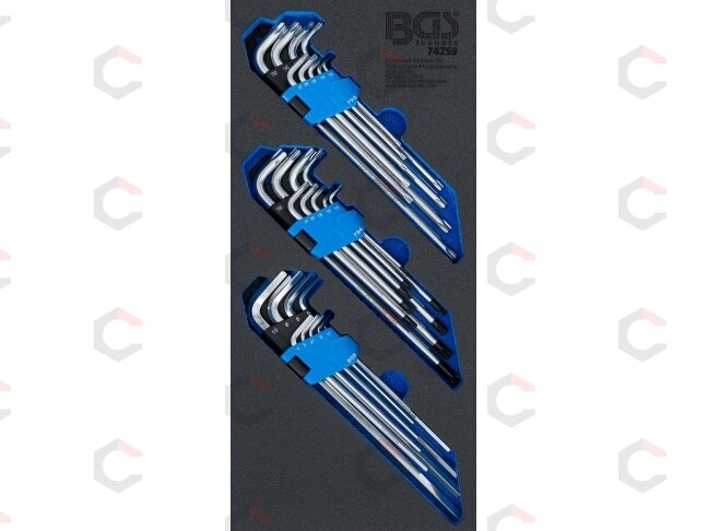 L formos raktų rinkinys įdėkle BGS | HEX, TORX, TORX Security | 27 vnt. (74259) 1 L formos raktų rinkinys įdėkle BGS | HEX, TORX, TORX Security | 27 vnt. (74259) 1