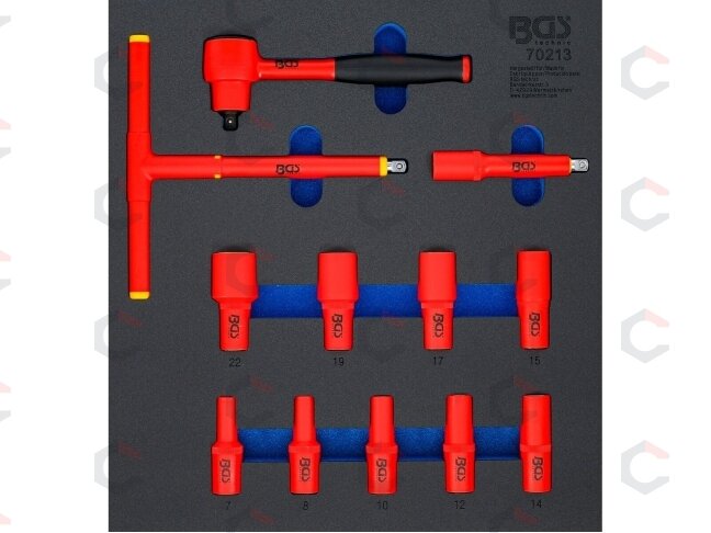 Įrankių dėklas 2/3: VDE įrankių rinkinys | 10 mm (3/8") | 7 - 22 mm | 12 vnt. (70213) 1