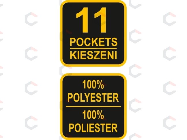 Įrankių dėklas su diržu ir 11 kišenių, 2 metaliniai laikikliai (78751) 2 Įrankių dėklas su diržu ir 11 kišenių, 2 metaliniai laikikliai (78751) 2