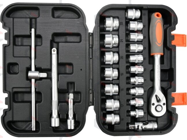 Įrankių komplektas | 10 mm (3/8") | 22 vnt. (58661) Įrankių komplektas | 10 mm (3/8") | 22 vnt. (58661)