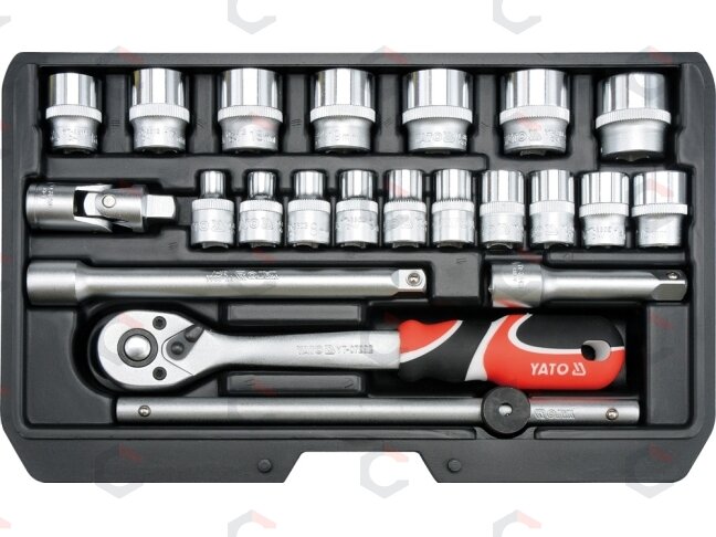 Įrankių komplektas | 10 mm (3/8") | 22 vnt. (YT-38561) Įrankių komplektas | 10 mm (3/8") | 22 vnt. (YT-38561)