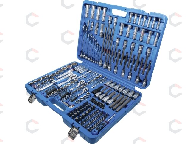 Galvučių ir įrankių rinkinys | 1/4", 3/8", 1/2" | 214 vnt. (2259) 1 Galvučių ir įrankių rinkinys | 1/4", 3/8", 1/2" | 214 vnt. (2259) 1