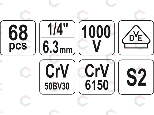 Įrankių rinkinys elektrikui | 68 vnt (YT-39009) 5 Įrankių rinkinys elektrikui | 68 vnt (YT-39009) 5