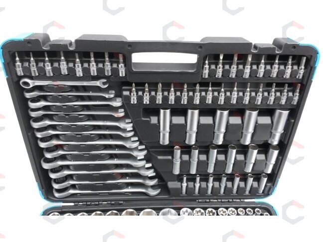 Įrankių rinkinys | Terkšliniai veržliarakčiai | 6.3 mm (1/4") / 10 mm (3/8") / 12,5 mm (1/2") | 216 vnt. (KR121216R) 4 Įrankių rinkinys | Terkšliniai veržliarakčiai | 6.3 mm (1/4") / 10 mm (3/8") / 12,5 mm (1/2") | 216 vnt. (KR121216R) 4