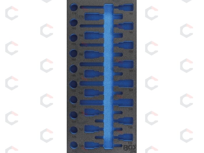 Įrankių vežimėlio įdėklas | 1/3 | BGS 4119 Torx rinkiniui | 408 × 189 × 32 mm | BGS (4119-1)