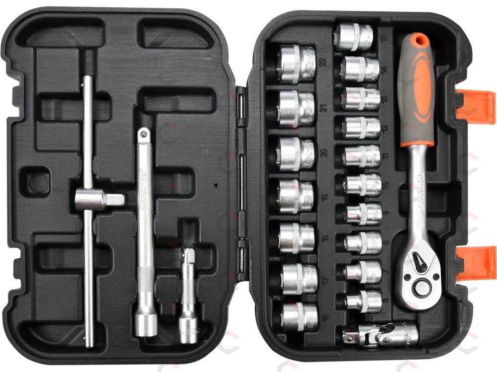Įrankių komplektas | 10 mm (3/8") | 22 vnt. (58661) Įrankių komplektas | 10 mm (3/8") | 22 vnt. (58661)