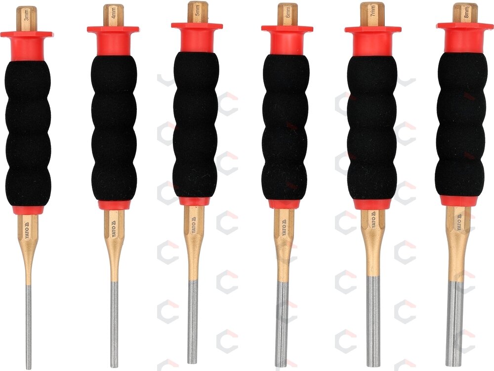 Išmušėjų rinkinys | 6 vnt | 3 - 8 mm (YT-47138) 3 Išmušėjų rinkinys | 6 vnt | 3 - 8 mm (YT-47138) 3
