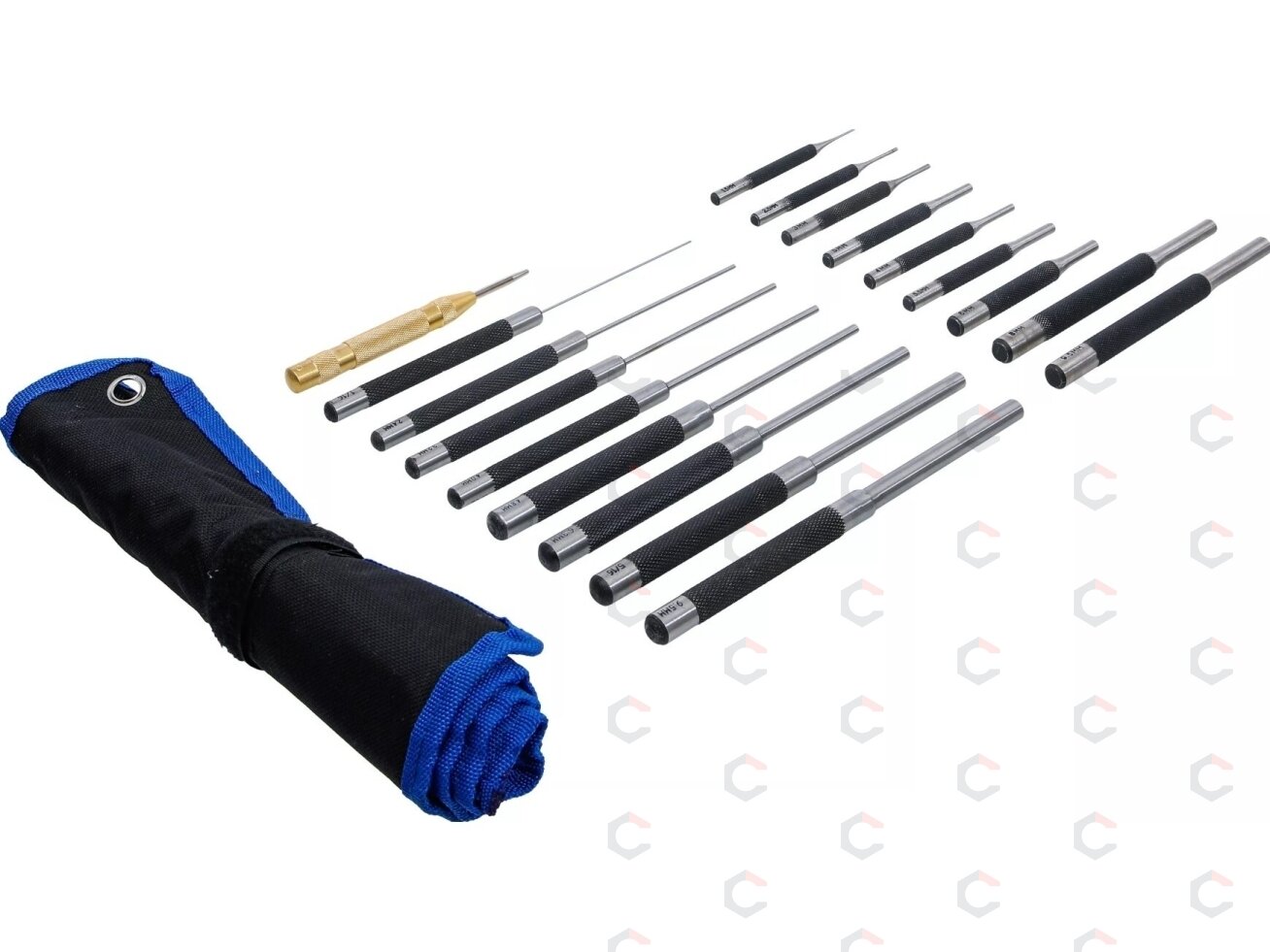 Išmušėjų rinkinys – ekstra ilgi, grūdinti – 100/150/200 mm, 1,5–9,5 mm, su centruokliu – 18 vnt (1695) 2