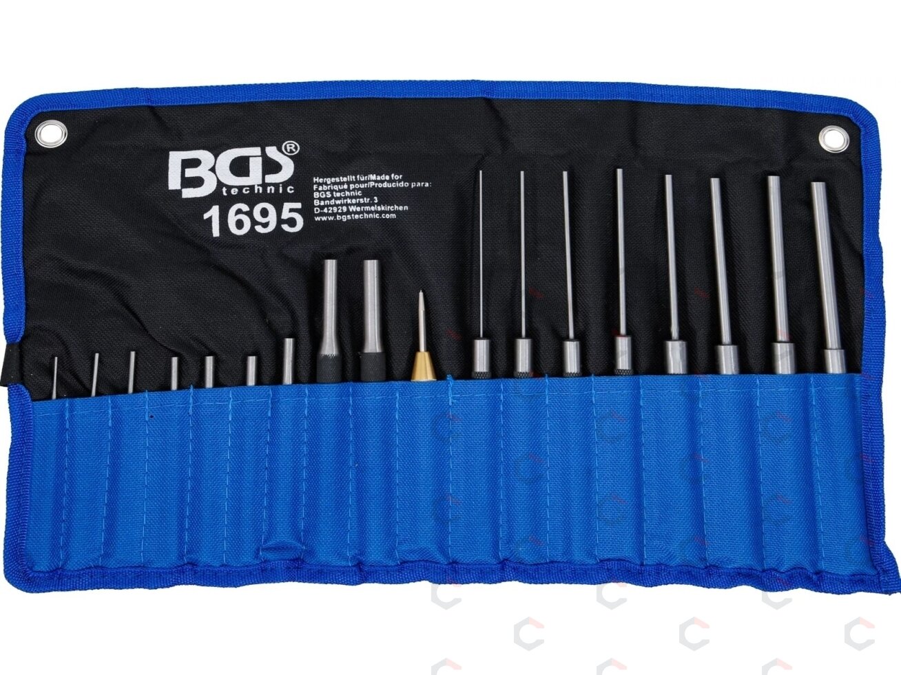 Išmušėjų rinkinys – ekstra ilgi, grūdinti – 100/150/200 mm, 1,5–9,5 mm, su centruokliu – 18 vnt (1695) 4