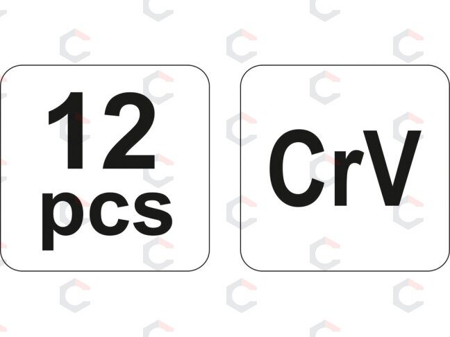 Išmušėjų komplektas – kaltai, bukieji ir kūginiai punšai – CrV 6150, juodinti – 12 vnt (YT-4714) 3 Išmušėjų komplektas – kaltai, bukieji ir kūginiai punšai – CrV 6150, juodinti – 12 vnt (YT-4714) 3