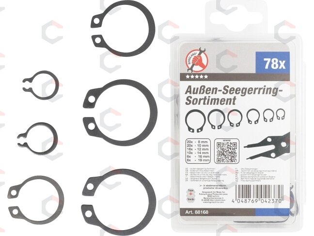 Išorinių žiedų asortimentas | Ø 3 - 19 mm | 78 vnt. (88168) 3 Išorinių žiedų asortimentas | Ø 3 - 19 mm | 78 vnt. (88168) 3