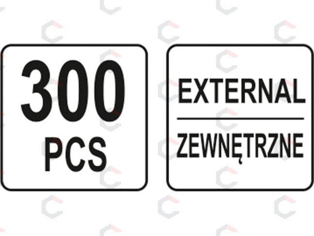 Išorinių žiedų rinkinys | 3-32 mm | 300 vnt. (YT-06880) 5 Išorinių žiedų rinkinys | 3-32 mm | 300 vnt. (YT-06880) 5