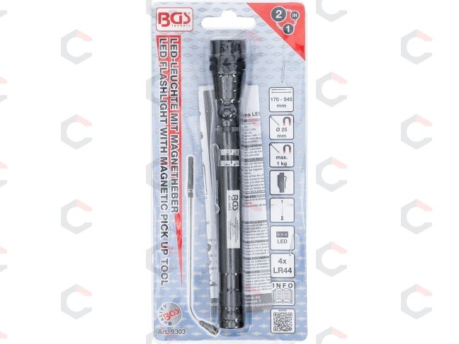 Ištraukiamas LED žibintuvėlis su magnetu | "2-IN-1" (9303) 3 Ištraukiamas LED žibintuvėlis su magnetu | "2-IN-1" (9303) 3