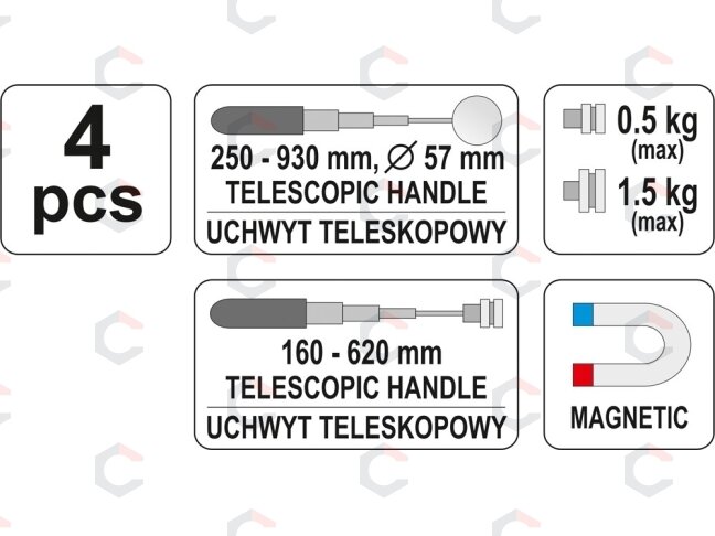 Ištraukiamų magnetų ir veidrodėlių rinkinys (YT-0662) 5 Ištraukiamų magnetų ir veidrodėlių rinkinys (YT-0662) 5