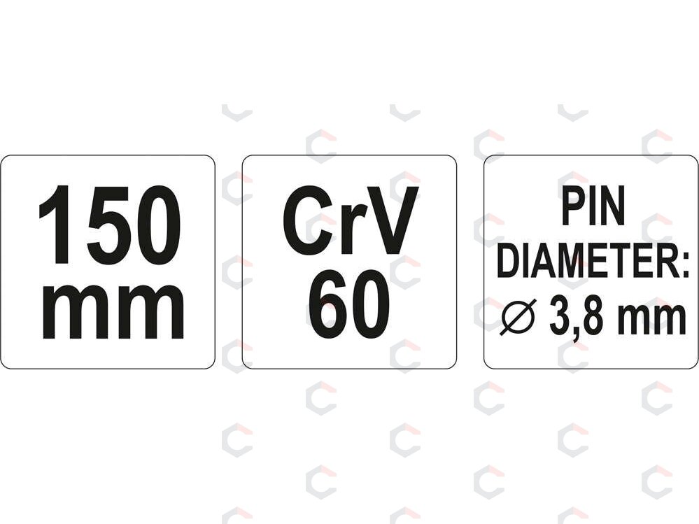 Išmušėjas bukas – cilindrinis, 60CrV – Ø3,8 × 150 mm, chromuotas (YT-4690) 1 Išmušėjas bukas – cilindrinis, 60CrV – Ø3,8 × 150 mm, chromuotas (YT-4690) 1