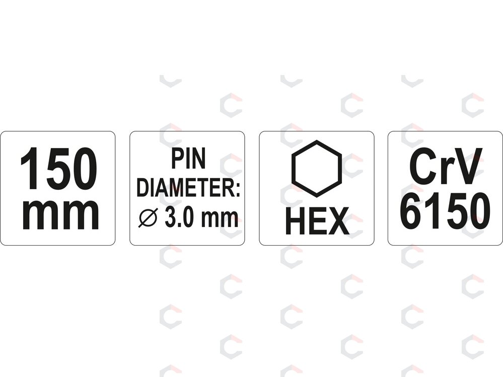 Išmušėjas / punšas – cilindrinis, CrV 6150 – Ø3 × 150 mm, juodintas (YT-47142) 1 Išmušėjas / punšas – cilindrinis, CrV 6150 – Ø3 × 150 mm, juodintas (YT-47142) 1