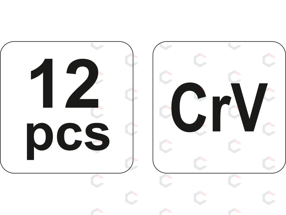 Išmušėjų komplektas – kaltai, bukieji ir kūginiai punšai – CrV 6150, juodinti – 12 vnt (YT-4714) 3 Išmušėjų komplektas – kaltai, bukieji ir kūginiai punšai – CrV 6150, juodinti – 12 vnt (YT-4714) 3