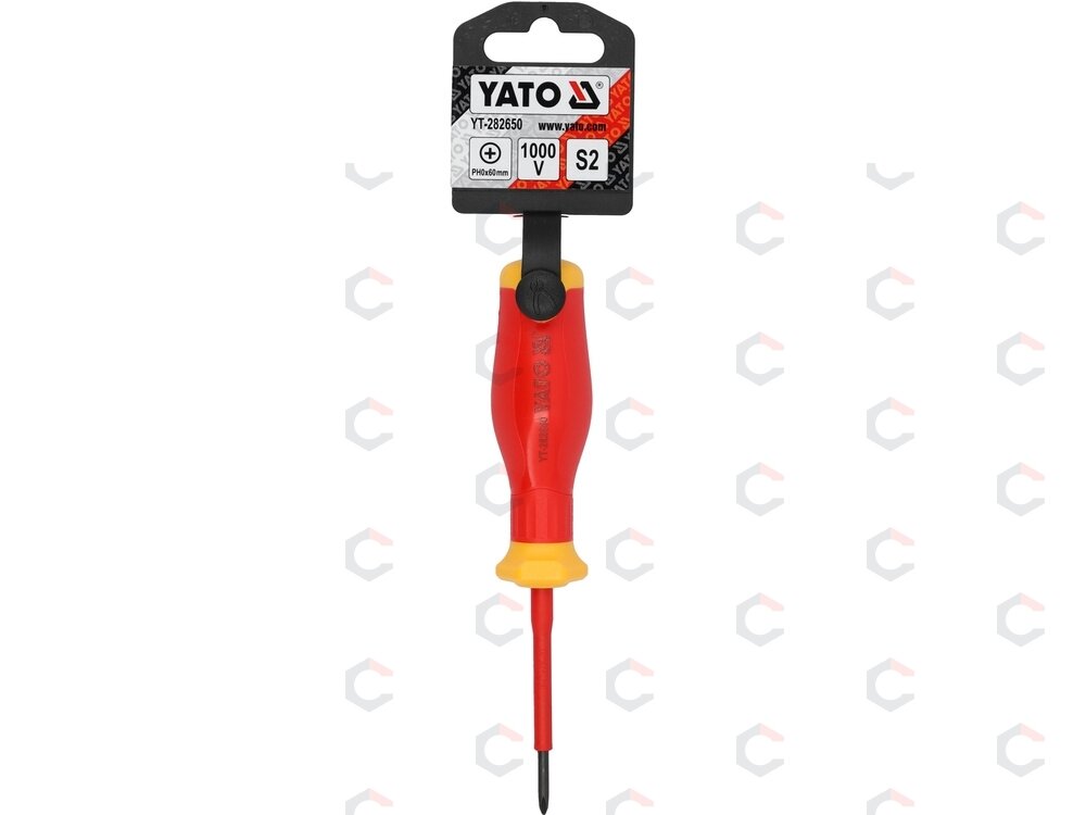 Izoliuotas atsuktuvas elektrikui | labai plonas | PH0 x 60 mm | 1000 V (YT-282650) 2 Izoliuotas atsuktuvas elektrikui | labai plonas | PH0 x 60 mm | 1000 V (YT-282650) 2