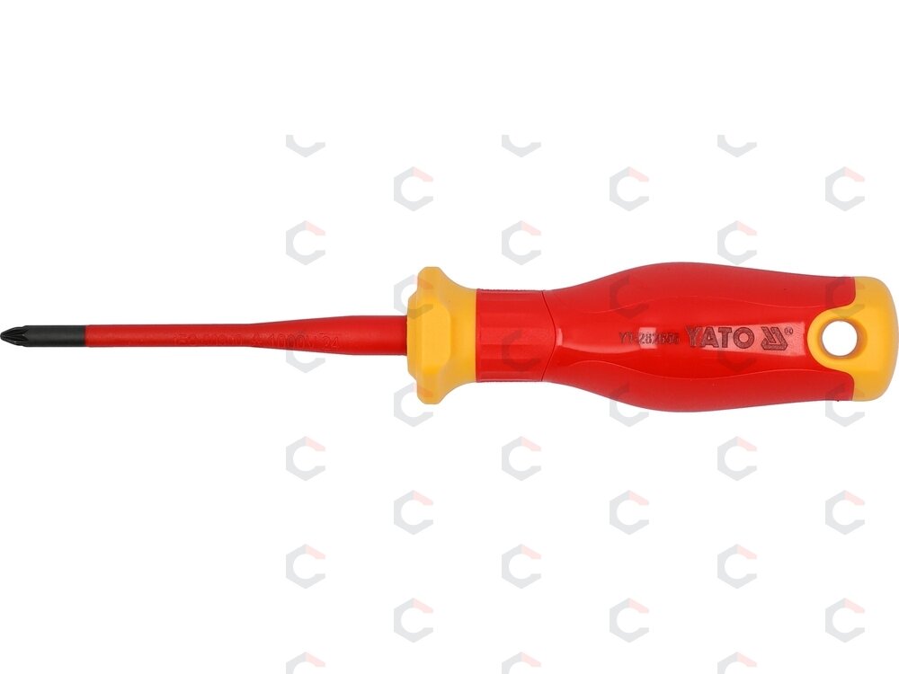 Izoliuotas atsuktuvas elektrikui | labai plonas | PZ1 x 80 mm | 1000 V (YT-282656) 2 Izoliuotas atsuktuvas elektrikui | labai plonas | PZ1 x 80 mm | 1000 V (YT-282656) 2