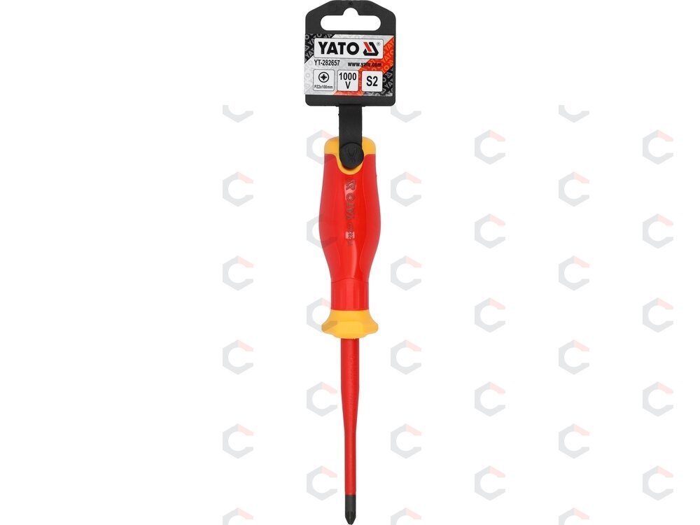 Izoliuotas atsuktuvas elektrikui | labai plonas | PZ2 x 100 mm | 1000 V (YT-282657) 2 Izoliuotas atsuktuvas elektrikui | labai plonas | PZ2 x 100 mm | 1000 V (YT-282657) 2
