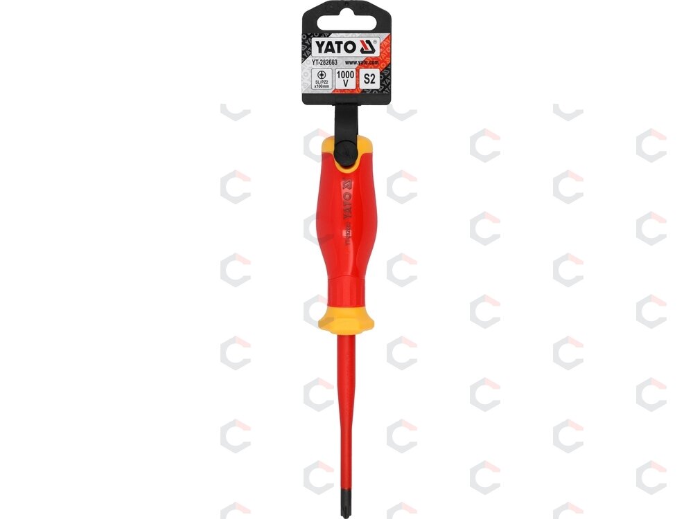 Izoliuotas atsuktuvas elektrikui | labai plonas | SL/PZ2 x 100 mm | 1000 V (YT-282663) 1 Izoliuotas atsuktuvas elektrikui | labai plonas | SL/PZ2 x 100 mm | 1000 V (YT-282663) 1