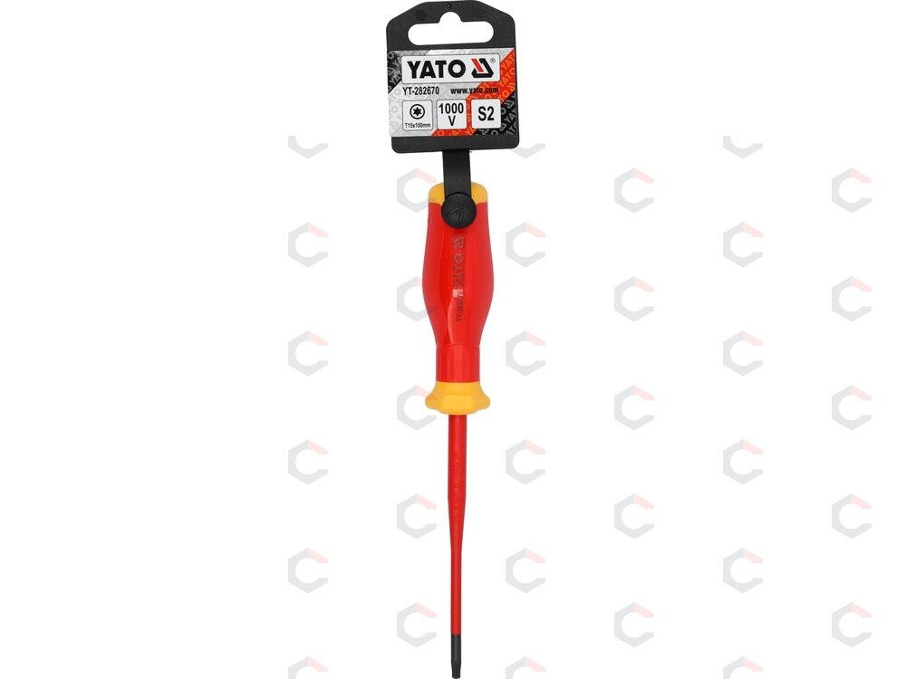 Izoliuotas atsuktuvas elektrikui | labai plonas | T15 x 100 mm | 1000 V (YT-282670) 2 Izoliuotas atsuktuvas elektrikui | labai plonas | T15 x 100 mm | 1000 V (YT-282670) 2