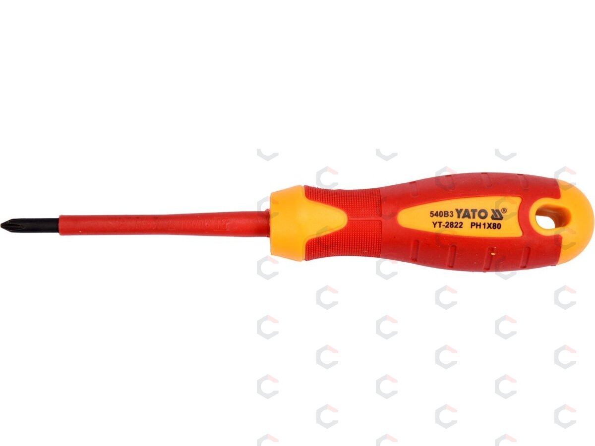 Izoliuotas atsuktuvas elektrikui | 1000V | PH1x80 mm (YT-2822) Izoliuotas atsuktuvas elektrikui | 1000V | PH1x80 mm (YT-2822)