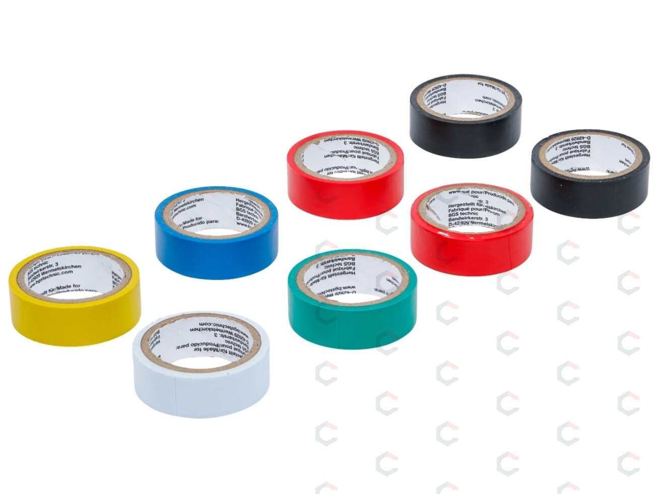 Izoliacinių įvairiaspalvių juostų rinkinys 18 mm x 3 m | 8 vnt (80838)