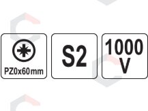 Izoliuotas atsuktuvas elektrikui | labai plonas | PZ0 x 60 mm | 1000 V (YT-282655) 3
