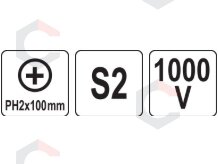 Izoliuotas atsuktuvas elektrikui | labai plonas | PH2 x 100 mm | 1000 V (YT-282652) 3 Izoliuotas atsuktuvas elektrikui | labai plonas | PH2 x 100 mm | 1000 V (YT-282652) 3