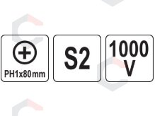 Izoliuotas atsuktuvas elektrikui | labai plonas | PH1 x 80 mm | 1000 V (YT-282651) 3 Izoliuotas atsuktuvas elektrikui | labai plonas | PH1 x 80 mm | 1000 V (YT-282651) 3