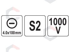 Izoliuotas atsuktuvas elektrikui | labai plonas | 4,0 x 100 mm | 1000 V (YT-282643) 3 Izoliuotas atsuktuvas elektrikui | labai plonas | 4,0 x 100 mm | 1000 V (YT-282643) 3