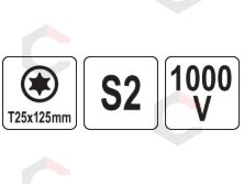Izoliuotas atsuktuvas elektrikui | labai plonas | T25 x 125 mm | 1000 V (YT-282672) 3 Izoliuotas atsuktuvas elektrikui | labai plonas | T25 x 125 mm | 1000 V (YT-282672) 3