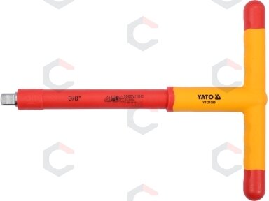 Izoliuota rankena elektrikui T-tipo 200mm, 3/8" VDE (YT-21095)