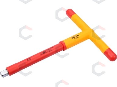 Izoliuota rankena elektrikui T-tipo 200mm, 3/8" VDE (YT-21095)