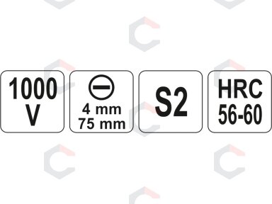 Izoliuotas atsuktuvas elektrikui | 1000V | 4x75 mm (YT-2816)