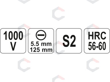 Izoliuotas atsuktuvas elektrikui | 1000V | 5,5x125 mm (YT-2818) Izoliuotas atsuktuvas elektrikui | 1000V | 5,5x125 mm (YT-2818)