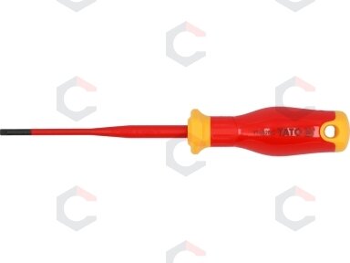 Izoliuotas atsuktuvas elektrikui | labai plonas | 3,5 x 100 mm | 1000 V (YT-282642) Izoliuotas atsuktuvas elektrikui | labai plonas | 3,5 x 100 mm | 1000 V (YT-282642)