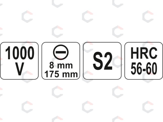 Izoliuotas atsuktuvas elektrikui | 1000V | 8x175 mm (YT-2820) 2 Izoliuotas atsuktuvas elektrikui | 1000V | 8x175 mm (YT-2820) 2