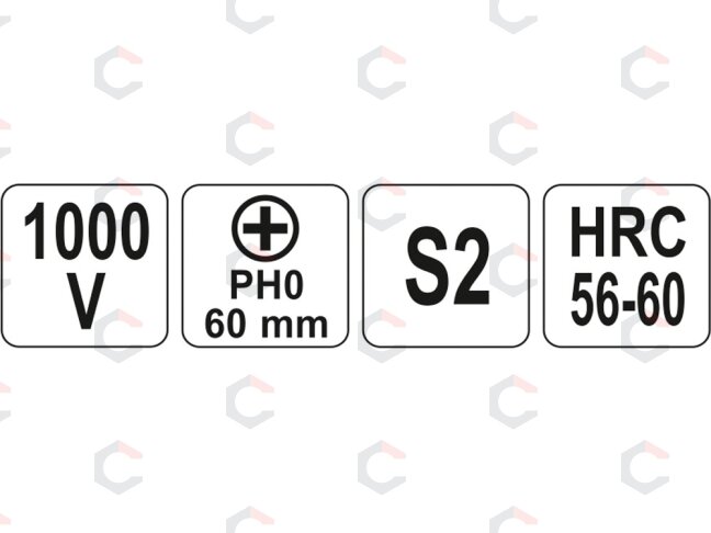 Izoliuotas atsuktuvas elektrikui | 1000V | PH0x60 mm (YT-2821) 2 Izoliuotas atsuktuvas elektrikui | 1000V | PH0x60 mm (YT-2821) 2