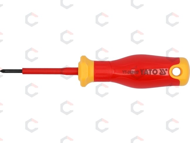 Izoliuotas atsuktuvas elektrikui | labai plonas | PZ0 x 60 mm | 1000 V (YT-282655) 2 Izoliuotas atsuktuvas elektrikui | labai plonas | PZ0 x 60 mm | 1000 V (YT-282655) 2