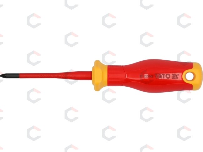Izoliuotas atsuktuvas elektrikui | labai plonas | PZ1 x 80 mm | 1000 V (YT-282656) 2 Izoliuotas atsuktuvas elektrikui | labai plonas | PZ1 x 80 mm | 1000 V (YT-282656) 2