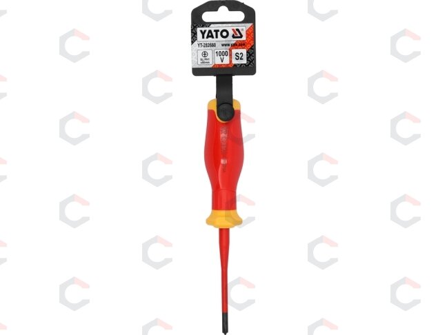 Izoliuotas atsuktuvas elektrikui | labai plonas | SL/PH1 x 80 mm | 1000 V (YT-282660) 2 Izoliuotas atsuktuvas elektrikui | labai plonas | SL/PH1 x 80 mm | 1000 V (YT-282660) 2
